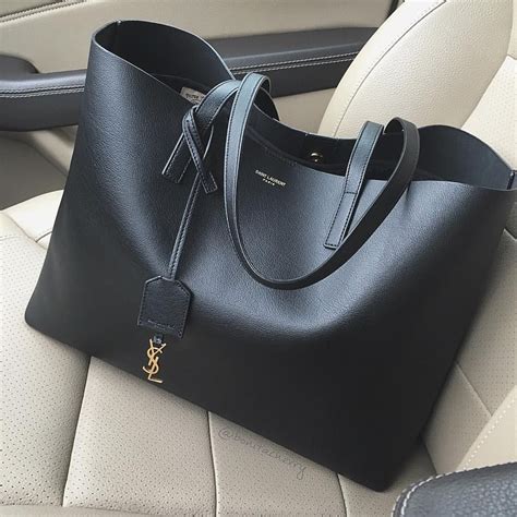 ysl black leather tote.